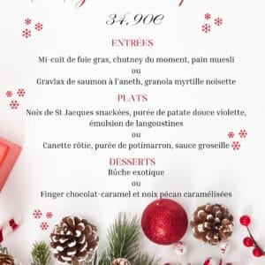 Menu à emporter Noël et 31 décembre