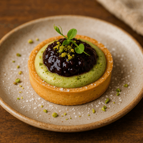 Tartelette crémeux pistache et sa marmelade de mûres