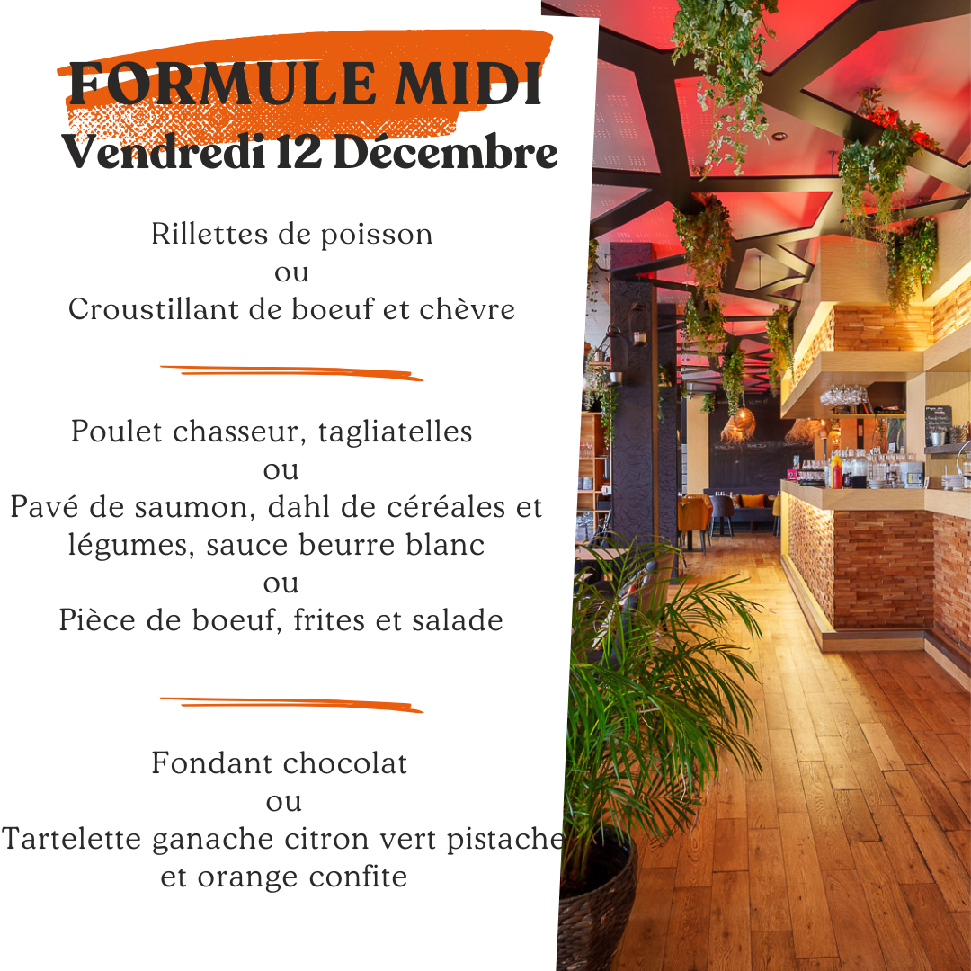 Formule du jour vendredi 13 décembre