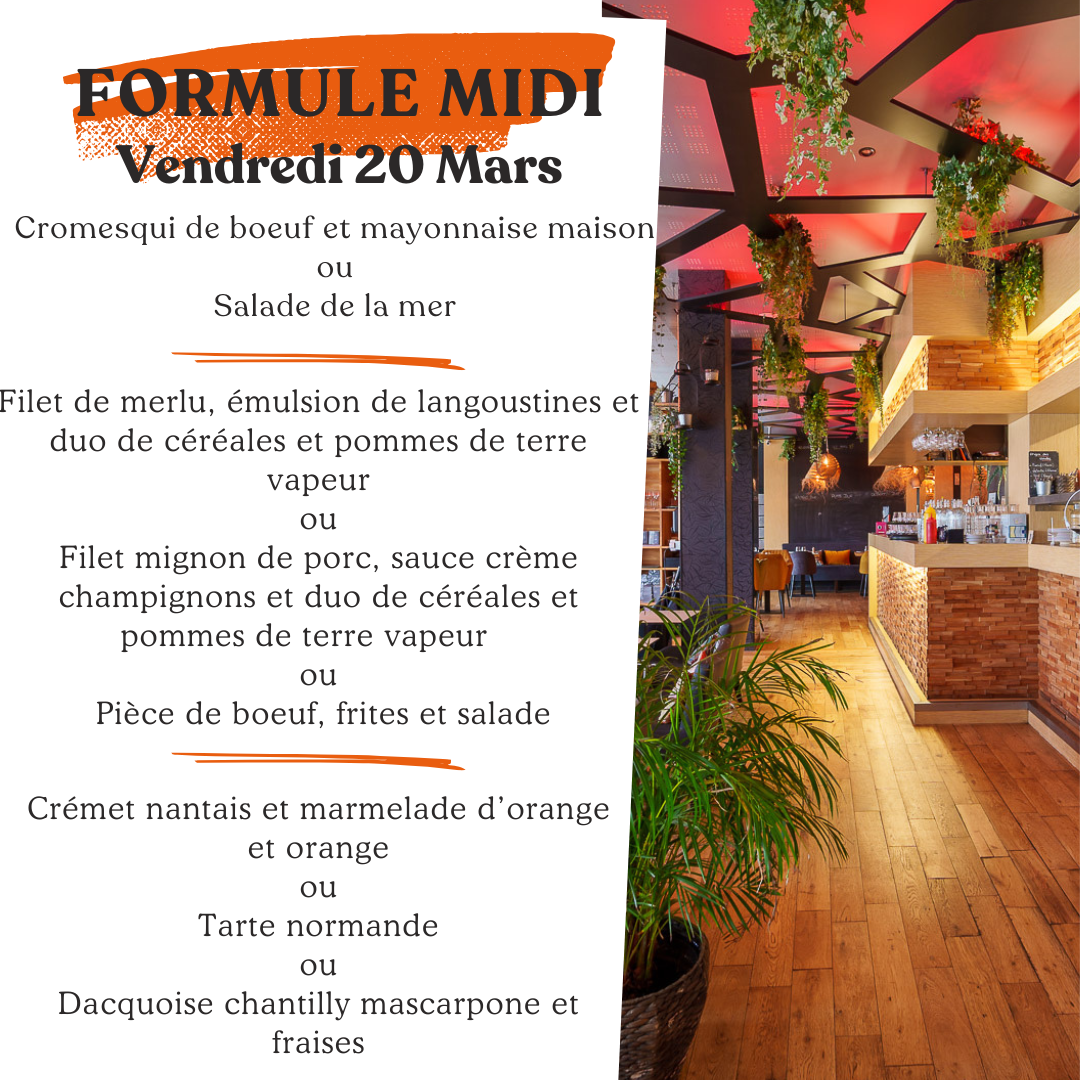 Formule du jour vendredi 20 mars