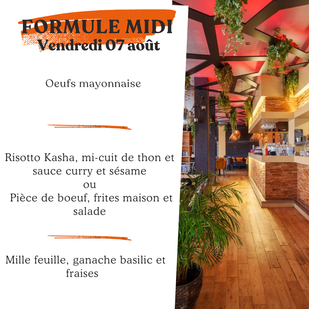 Formule du jour vendredi 07 août