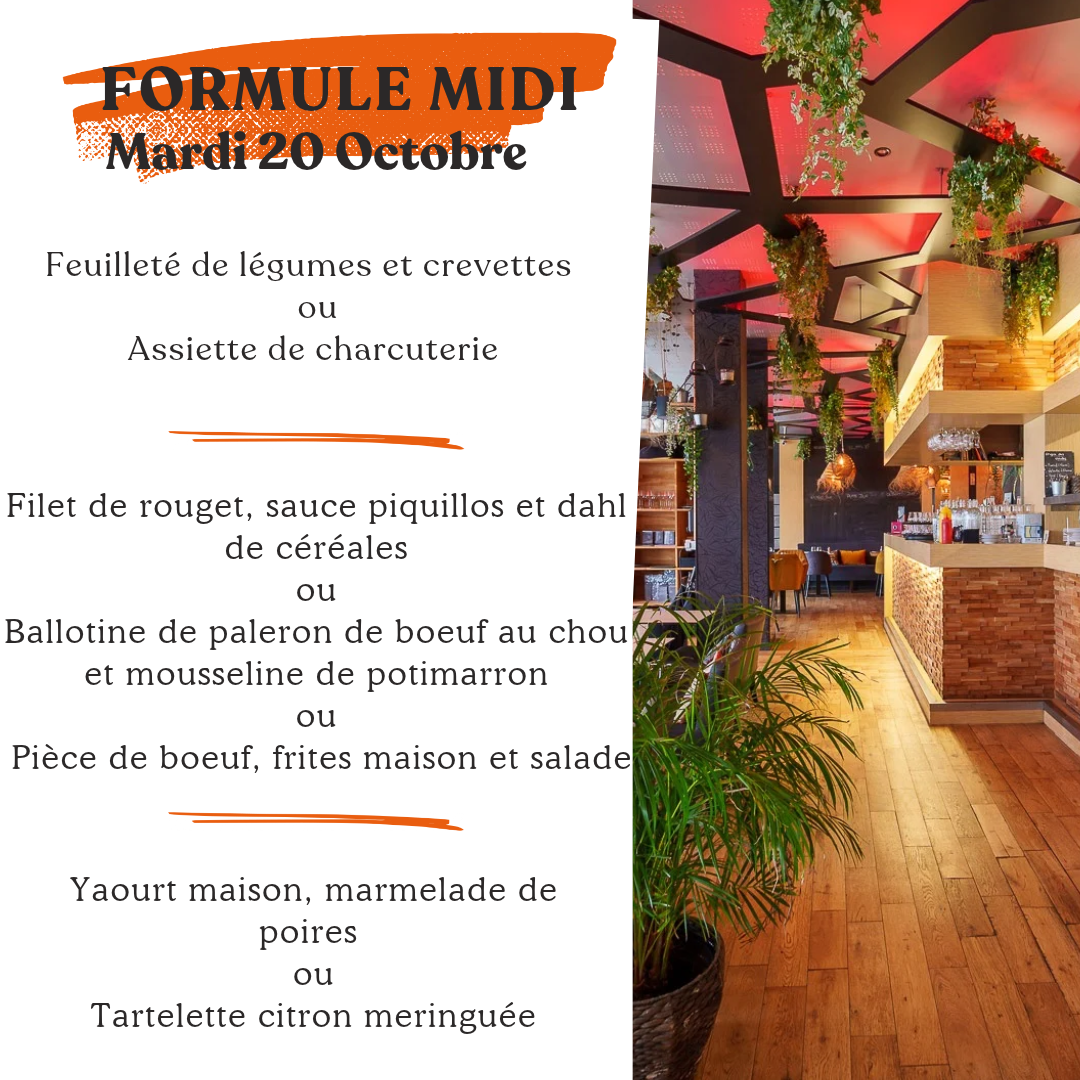 Formule du jour Mardi 20 octobre
