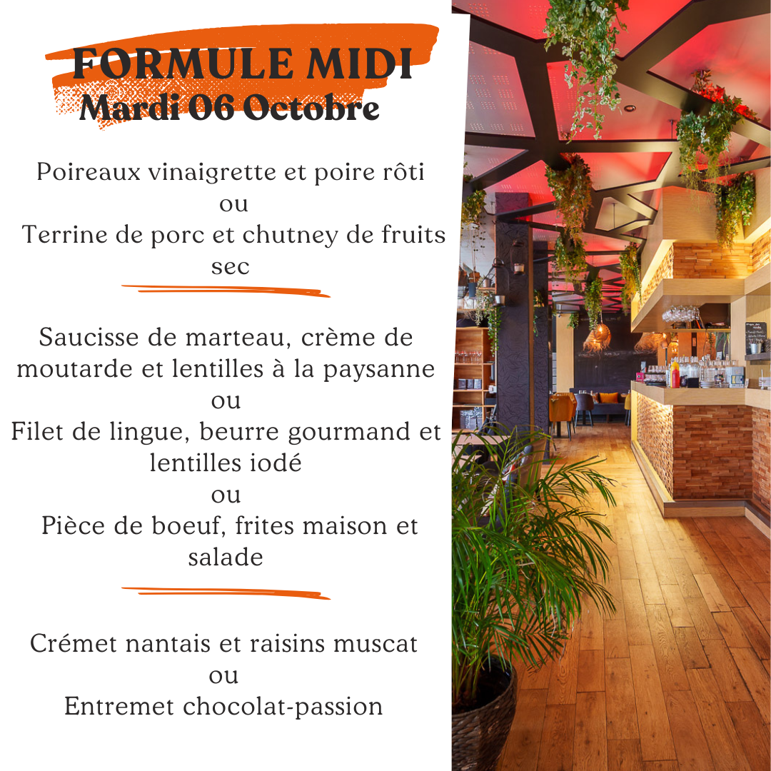 Formule du jour mardi 06 octobre